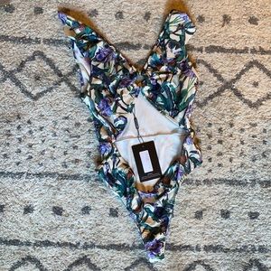 NWT Floral Cut Out One Piece